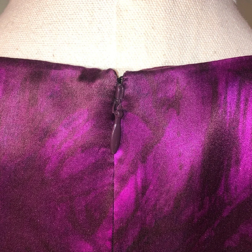 Silk Prom Party Banana Republic Deep Purple Midi Dress Size 0 Small - Picture 9 of 16